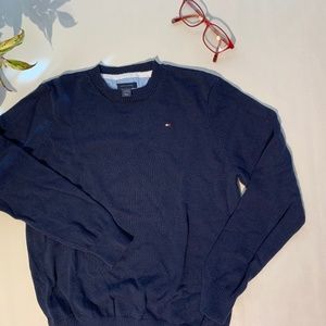 TOMMY HILFIGER NAVY COTTON SWEATER